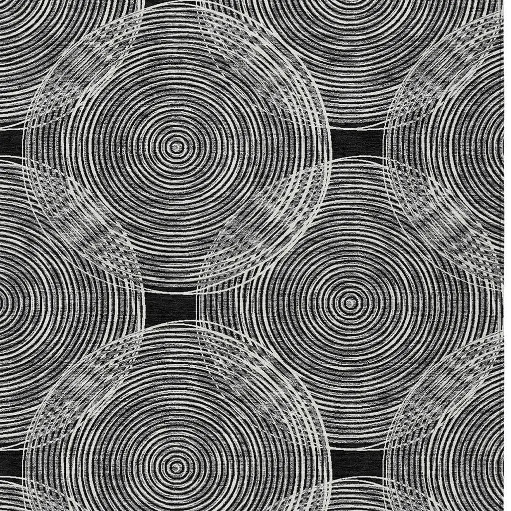 10' X 14' Black And Ivory Geometric Washable Indoor Outdoor Area Rug Homeroots Outdoor