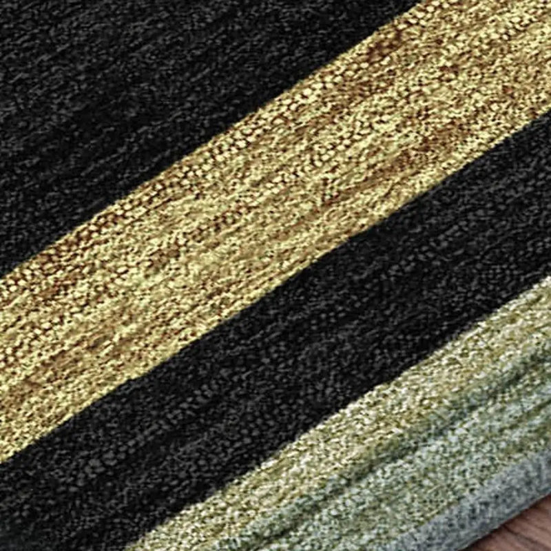 10' X 14' Black And Ivory Striped Washable Indoor Outdoor Area Rug Homeroots Outdoor