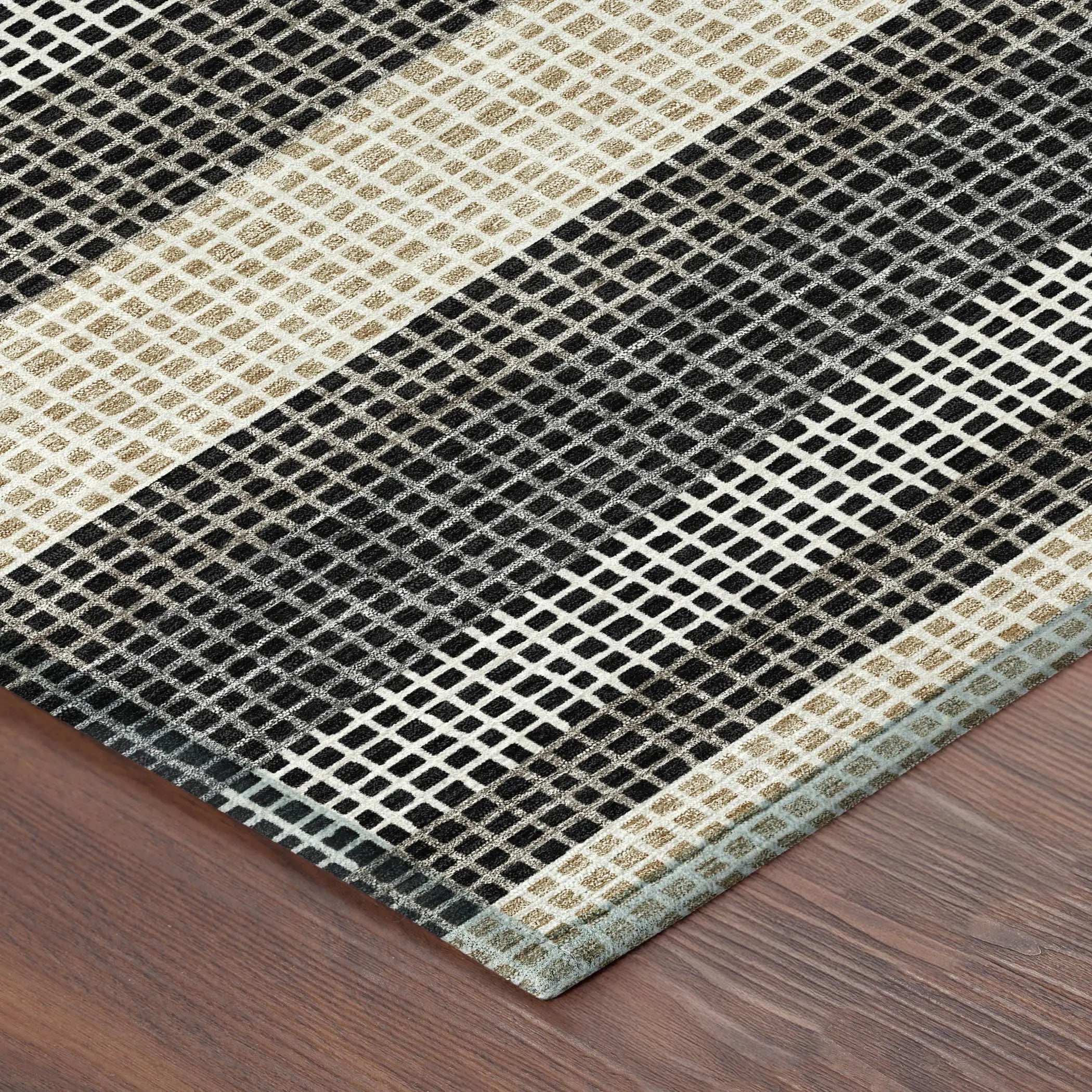 10' X 14' Black And Ivory Striped Washable Indoor Outdoor Area Rug Homeroots Outdoor