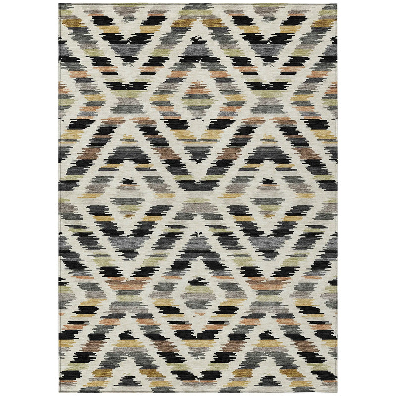10' X 14' Black And Ivory Tribal Washable Indoor Outdoor Area Rug Homeroots Outdoor