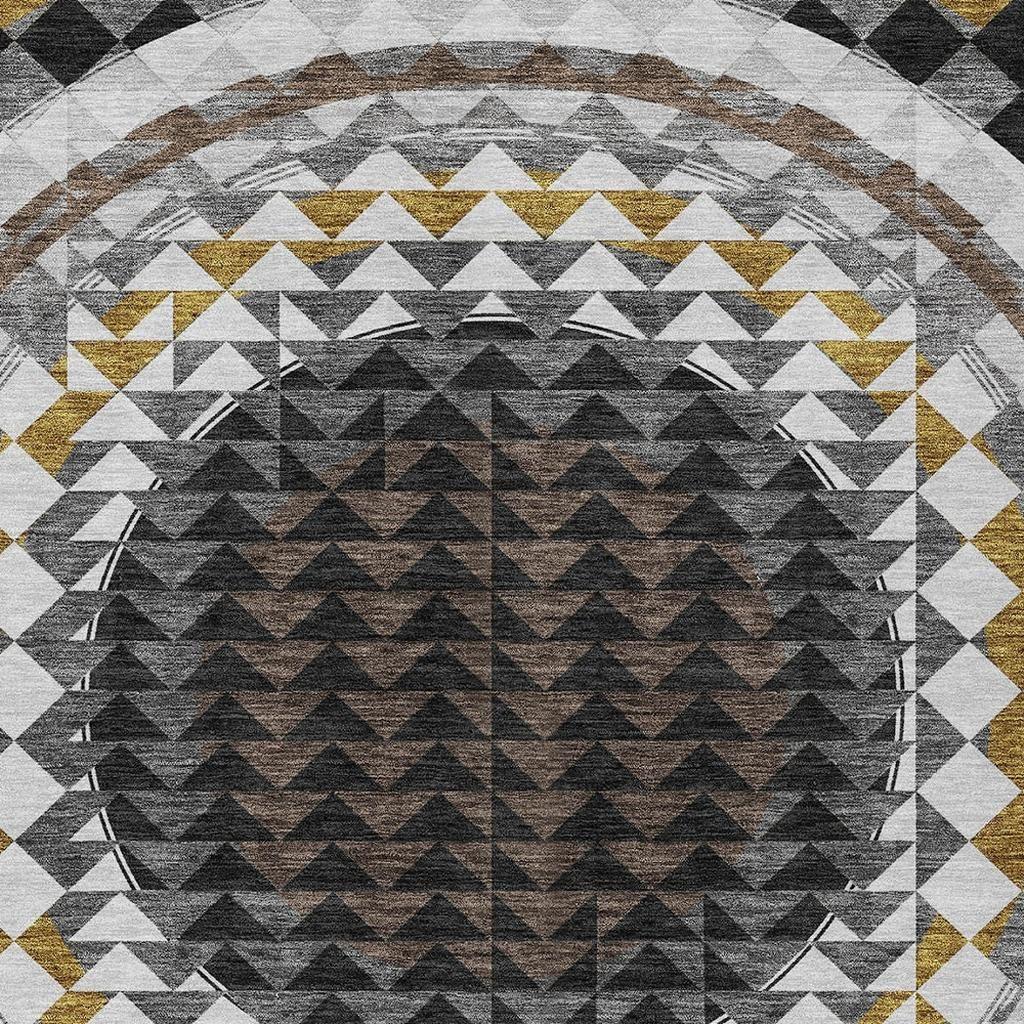 10' X 14' Black And Linen Geometric Washable Indoor Outdoor Area Rug Homeroots Outdoor