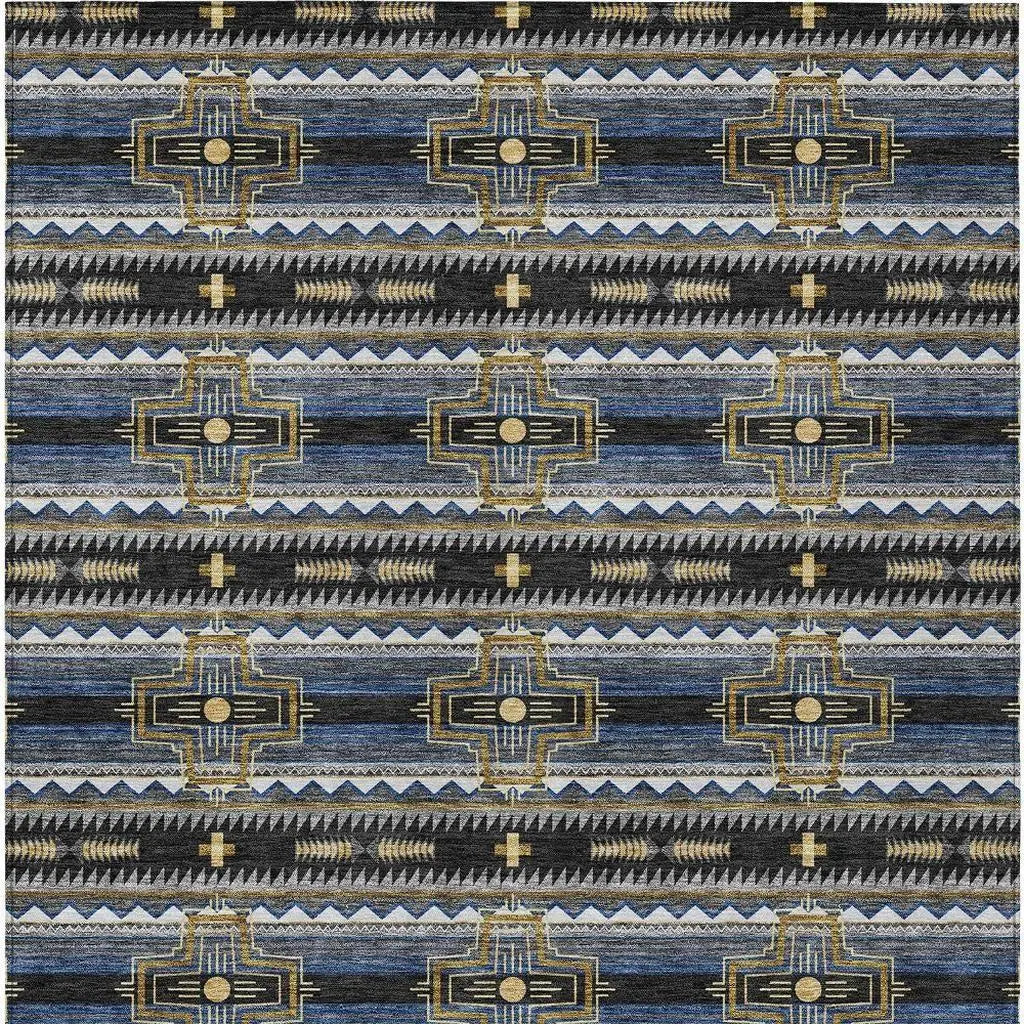 10' X 14' Black And Mauve Tribal Washable Indoor Outdoor Area Rug Homeroots Outdoor