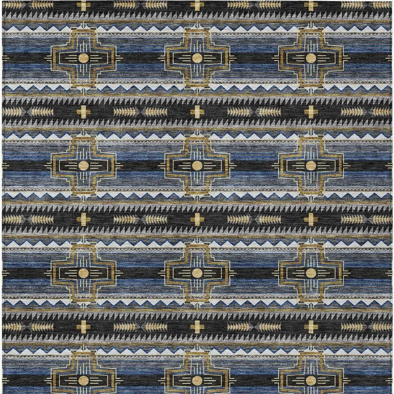 10' X 14' Black And Mauve Tribal Washable Indoor Outdoor Area Rug Homeroots Outdoor