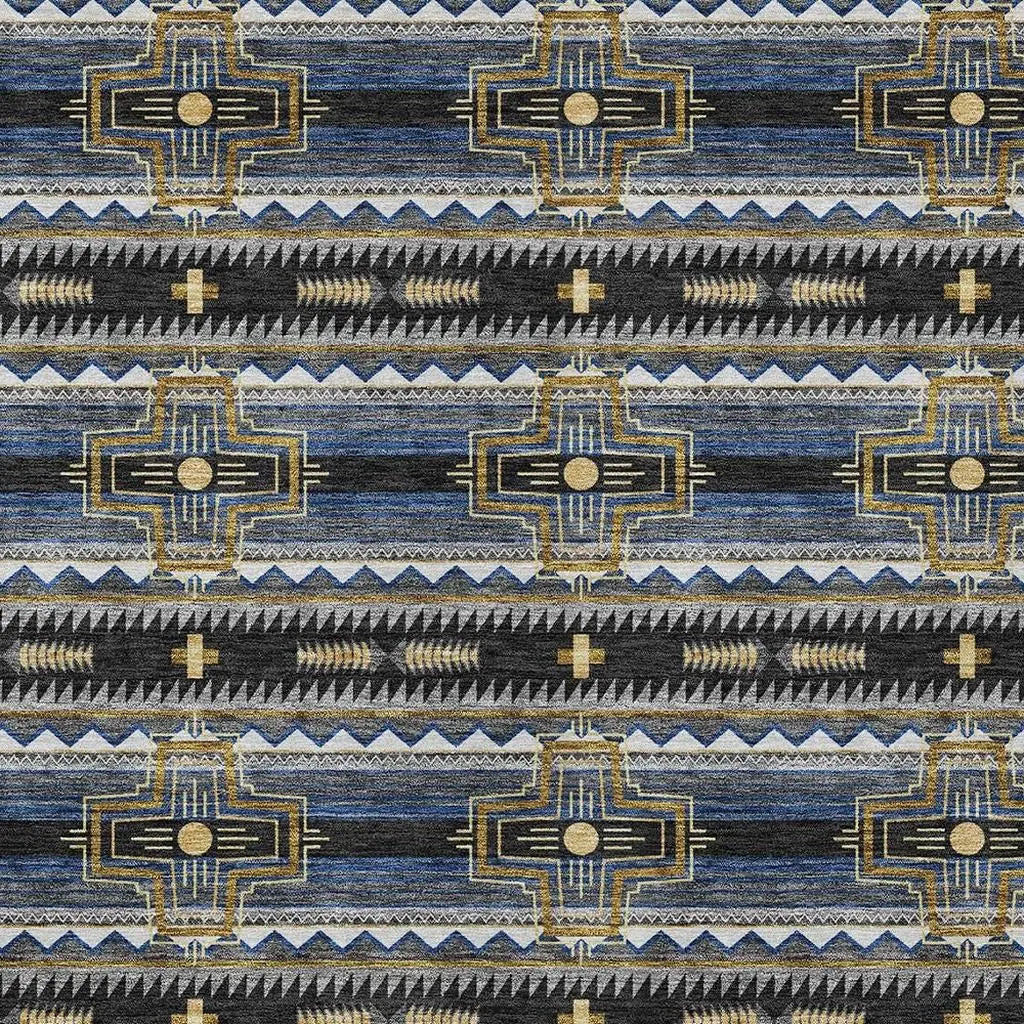 10' X 14' Black And Mauve Tribal Washable Indoor Outdoor Area Rug Homeroots Outdoor