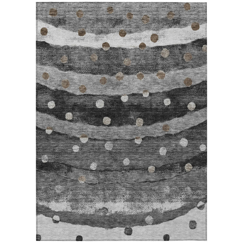 10' X 14' Black And Navy Blue Striped Washable Indoor Outdoor Area Rug Homeroots Outdoor