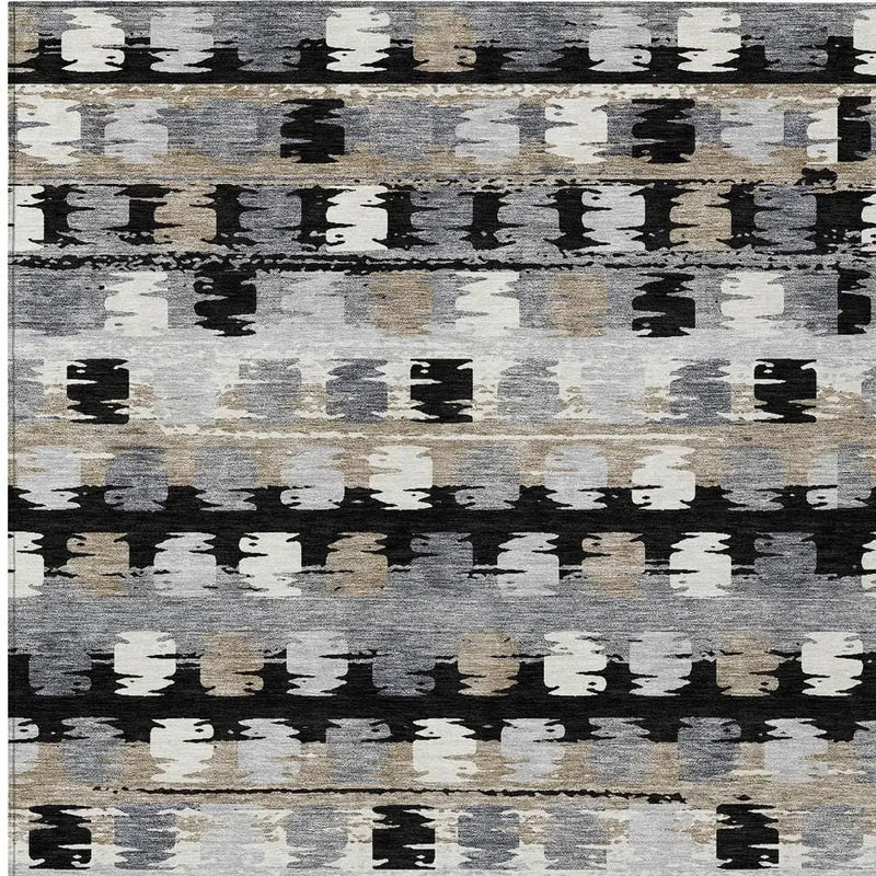 10' X 14' Black And Purple Abstract Washable Indoor Outdoor Area Rug Homeroots Outdoor