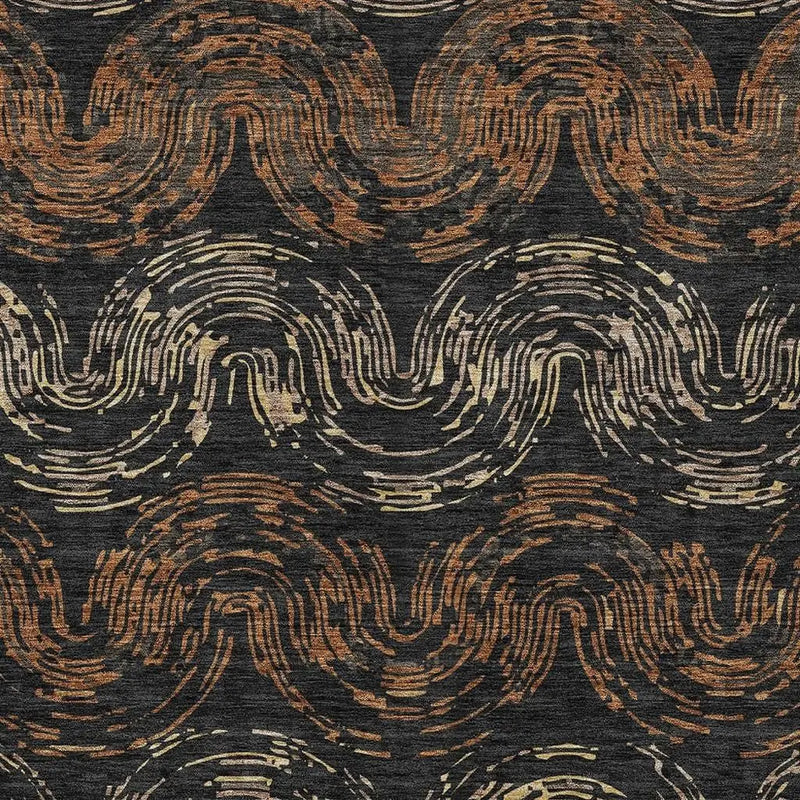10' X 14' Black And Rust Abstract Washable Indoor Outdoor Area Rug Homeroots Outdoor