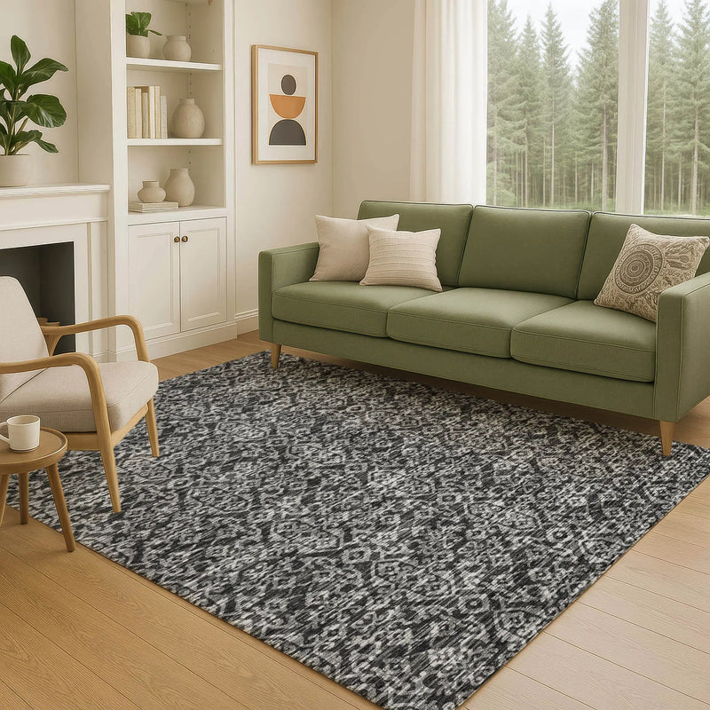 10' X 14' Black And Saffron Oriental Washable Indoor Outdoor Area Rug Homeroots Outdoor