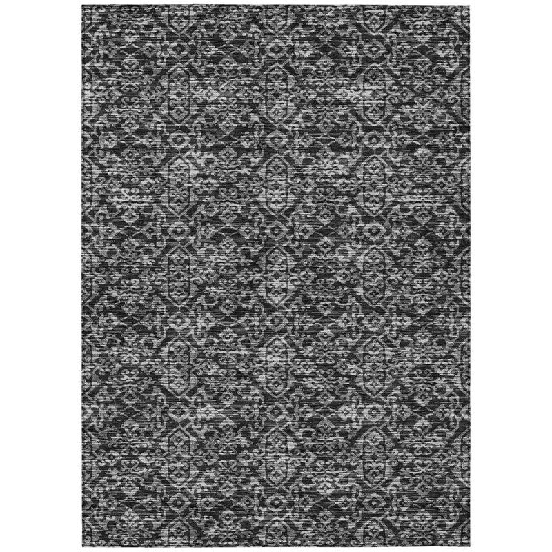 10' X 14' Black And Saffron Oriental Washable Indoor Outdoor Area Rug Homeroots Outdoor