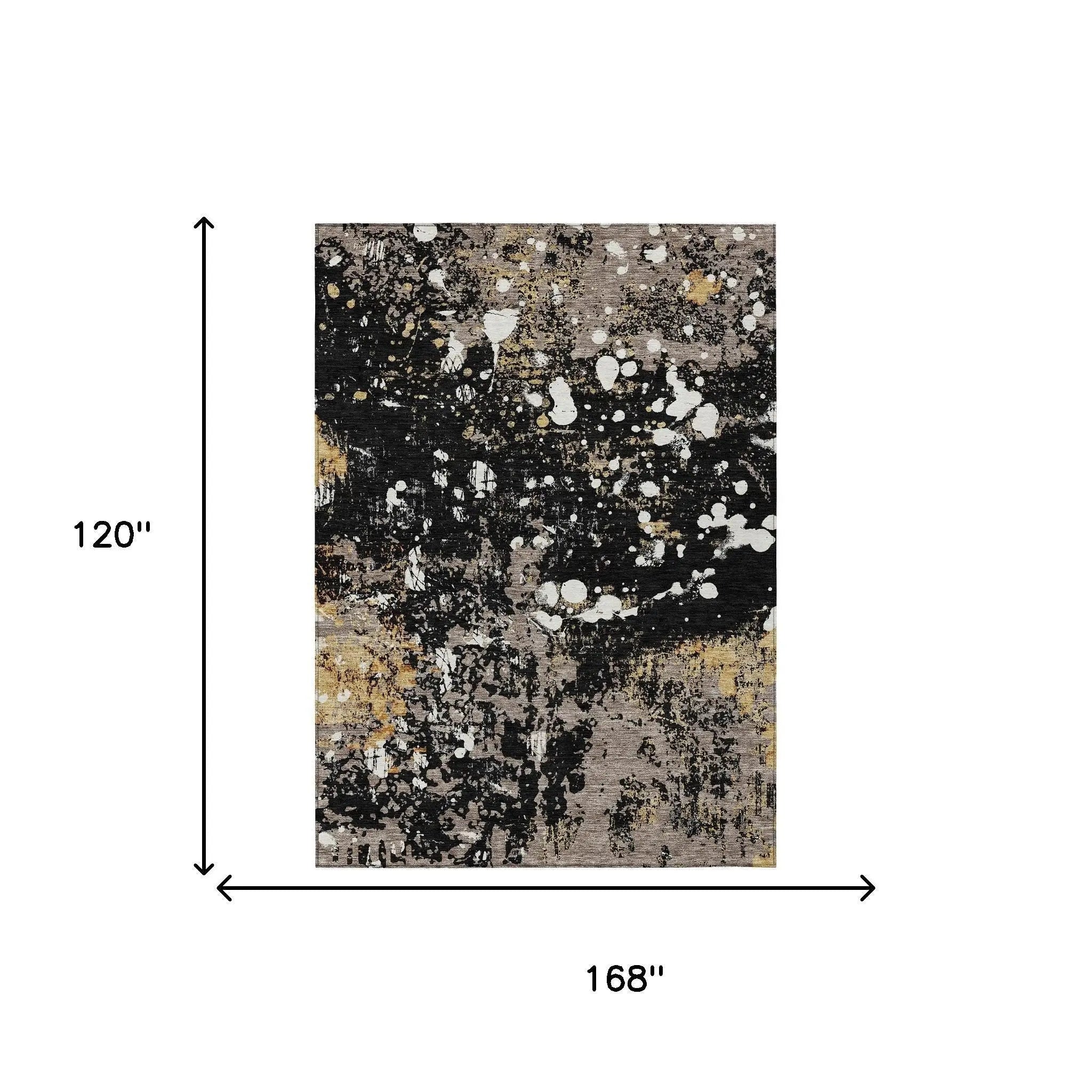 10' X 14' Black And Silver Abstract Washable Indoor Outdoor Area Rug Homeroots Outdoor