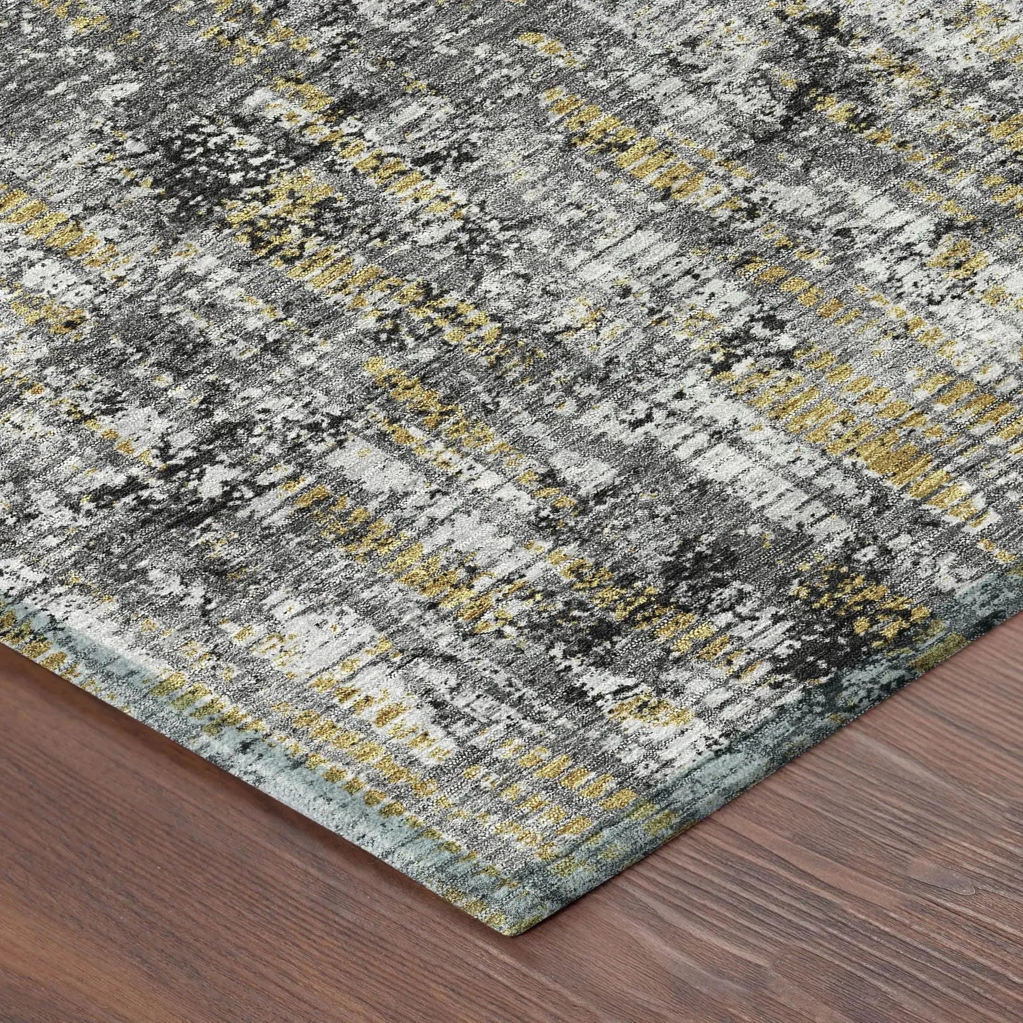 10' X 14' Black And Taupe Abstract Washable Indoor Outdoor Area Rug Homeroots Outdoor
