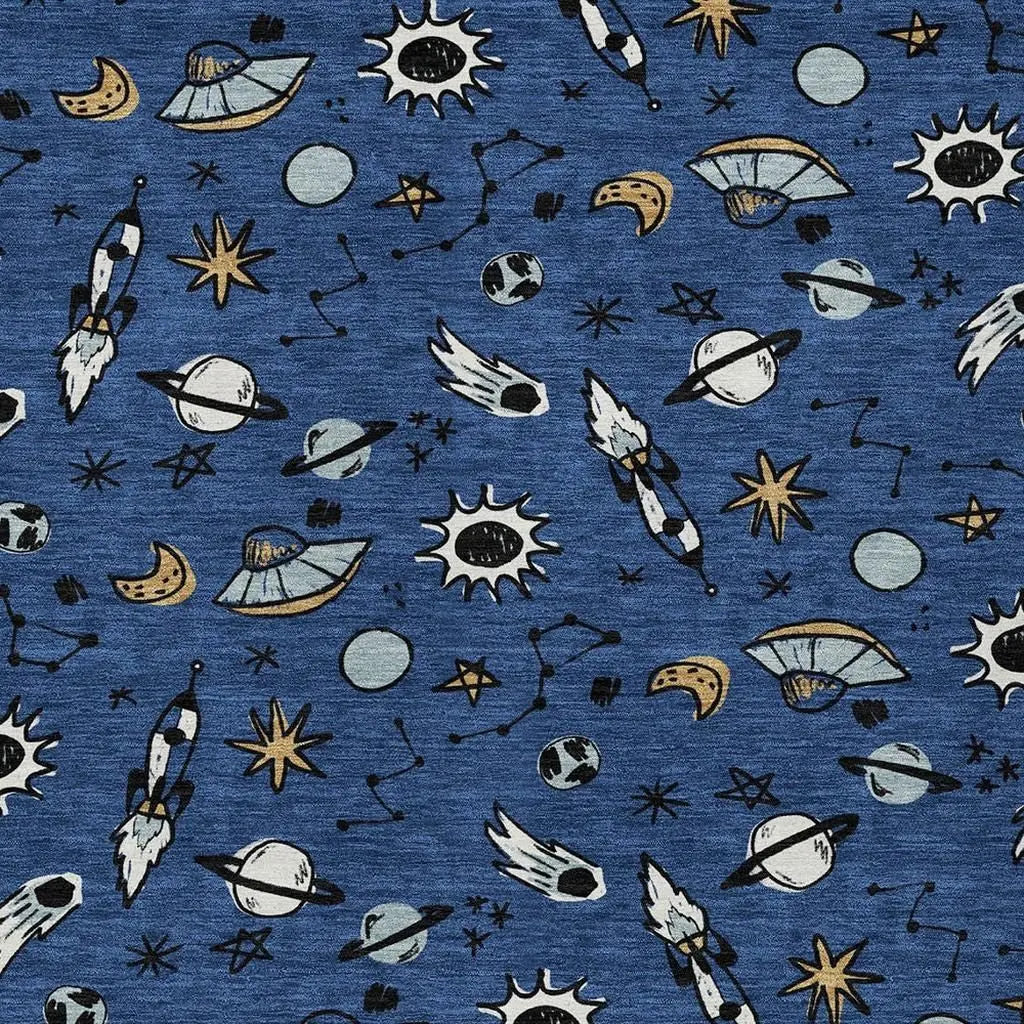 10' X 14' Blue And Black Animal Print Washable Indoor Outdoor Area Rug Homeroots Outdoor
