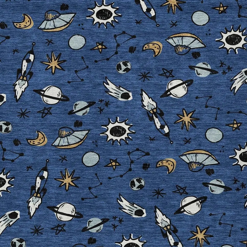 10' X 14' Blue And Black Animal Print Washable Indoor Outdoor Area Rug Homeroots Outdoor