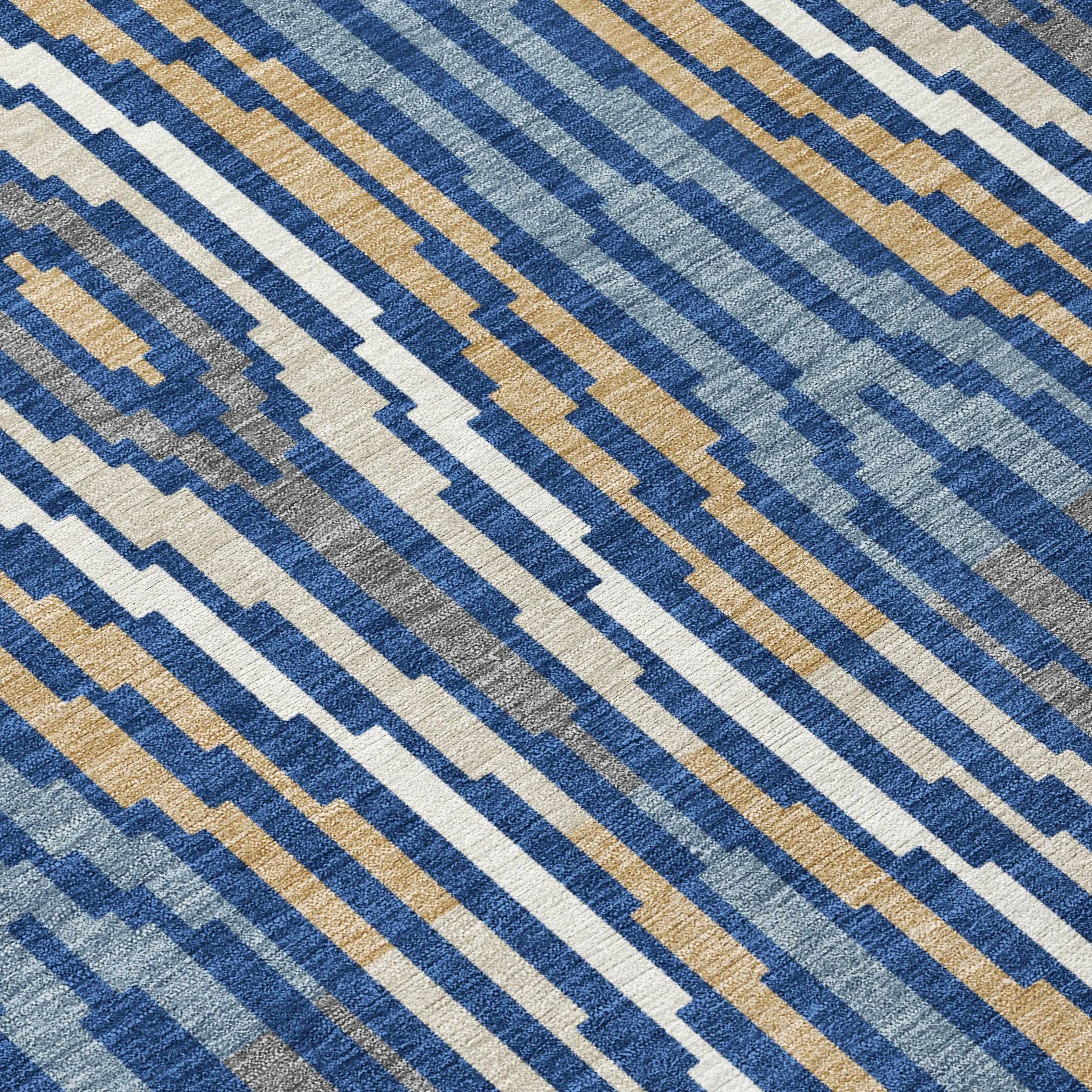 10' X 14' Blue And Denim Blue Abstract Washable Indoor Outdoor Area Rug Homeroots Outdoor