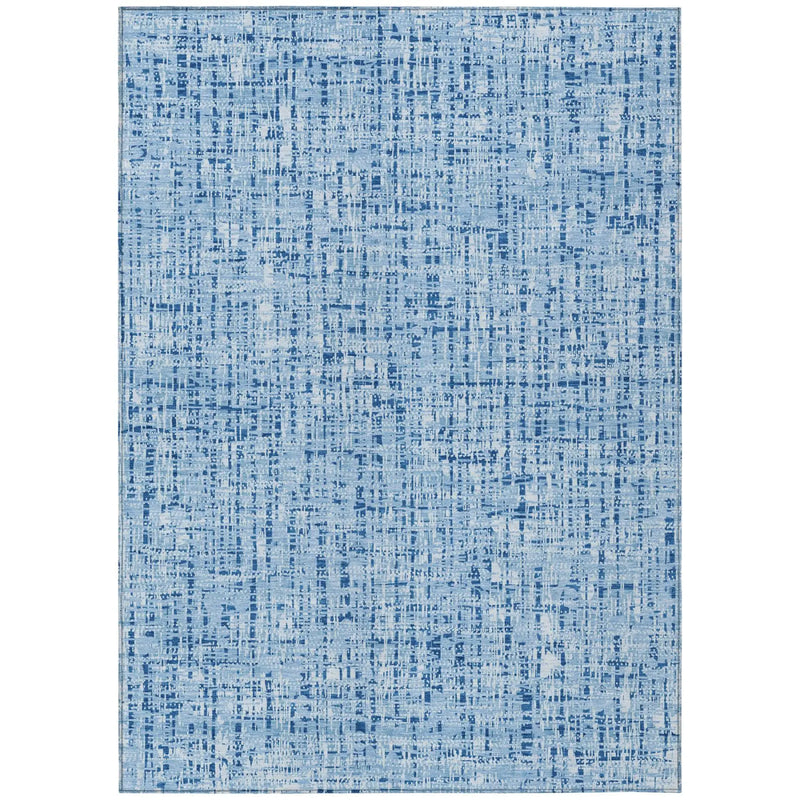 10' X 14' Blue And Denim Blue Abstract Washable Indoor Outdoor Area Rug Homeroots Outdoor
