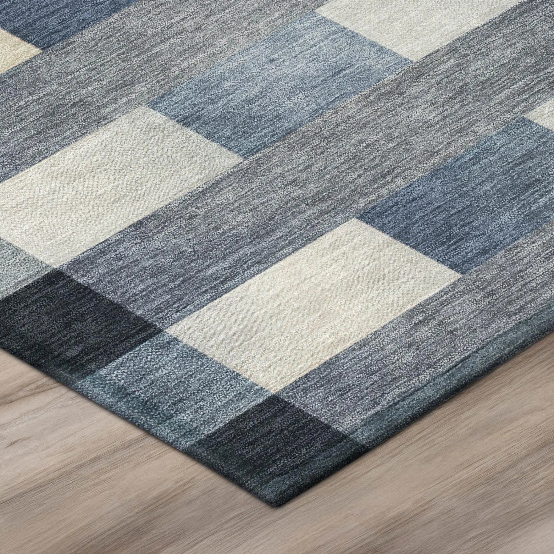 10' X 14' Blue And Graphite Striped Washable Indoor Outdoor Area Rug Homeroots Outdoor