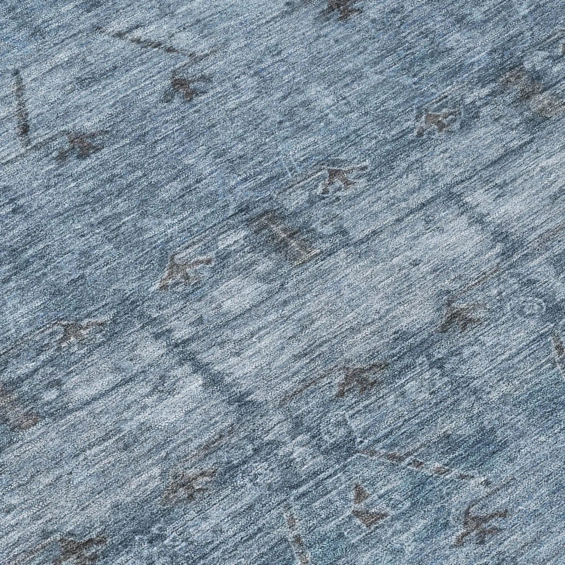 10' X 14' Blue And Gray Tribal Washable Indoor Outdoor Area Rug Homeroots Outdoor