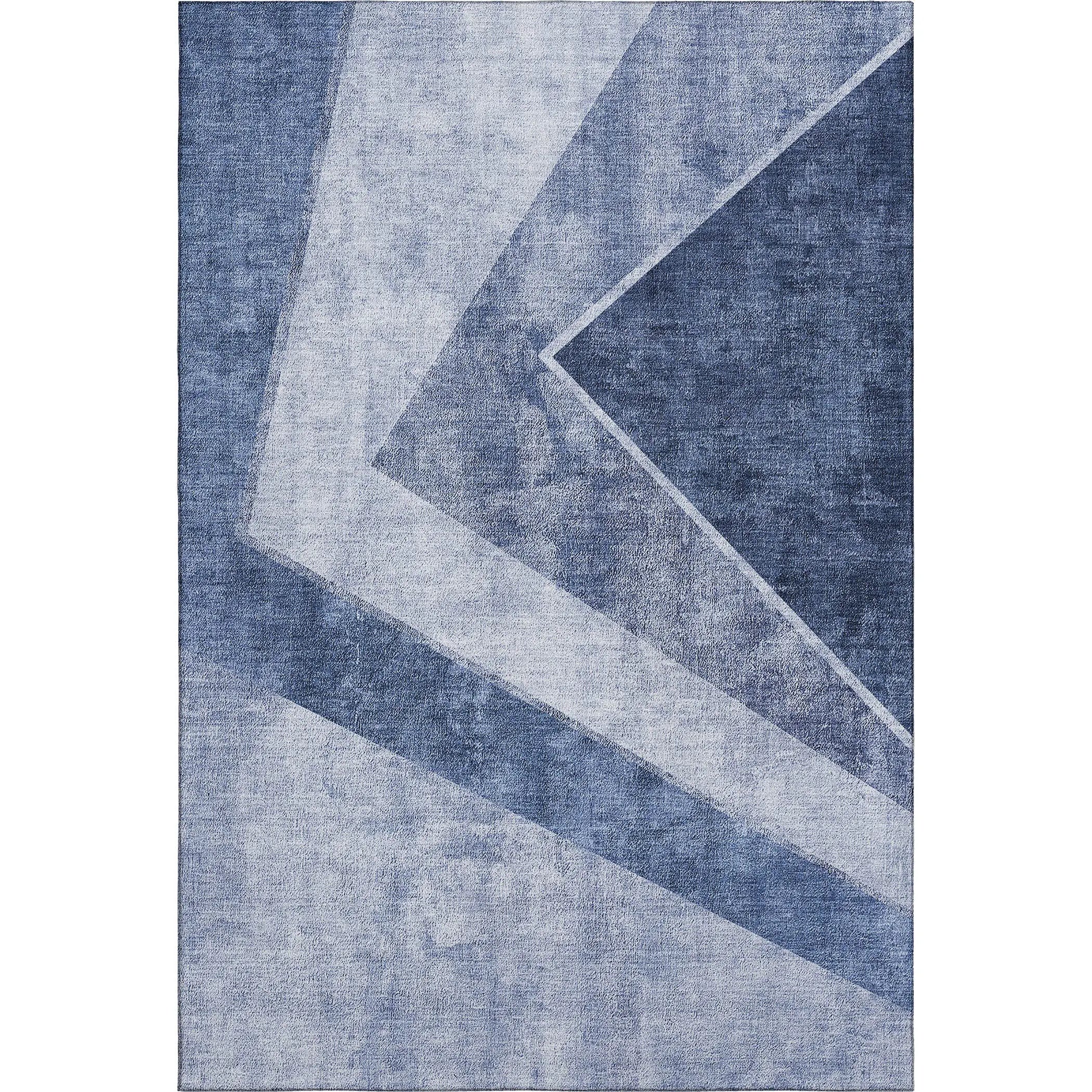 10' X 14' Blue And Ivory Geometric Washable Area Rug With UV Protection Homeroots Home Decor