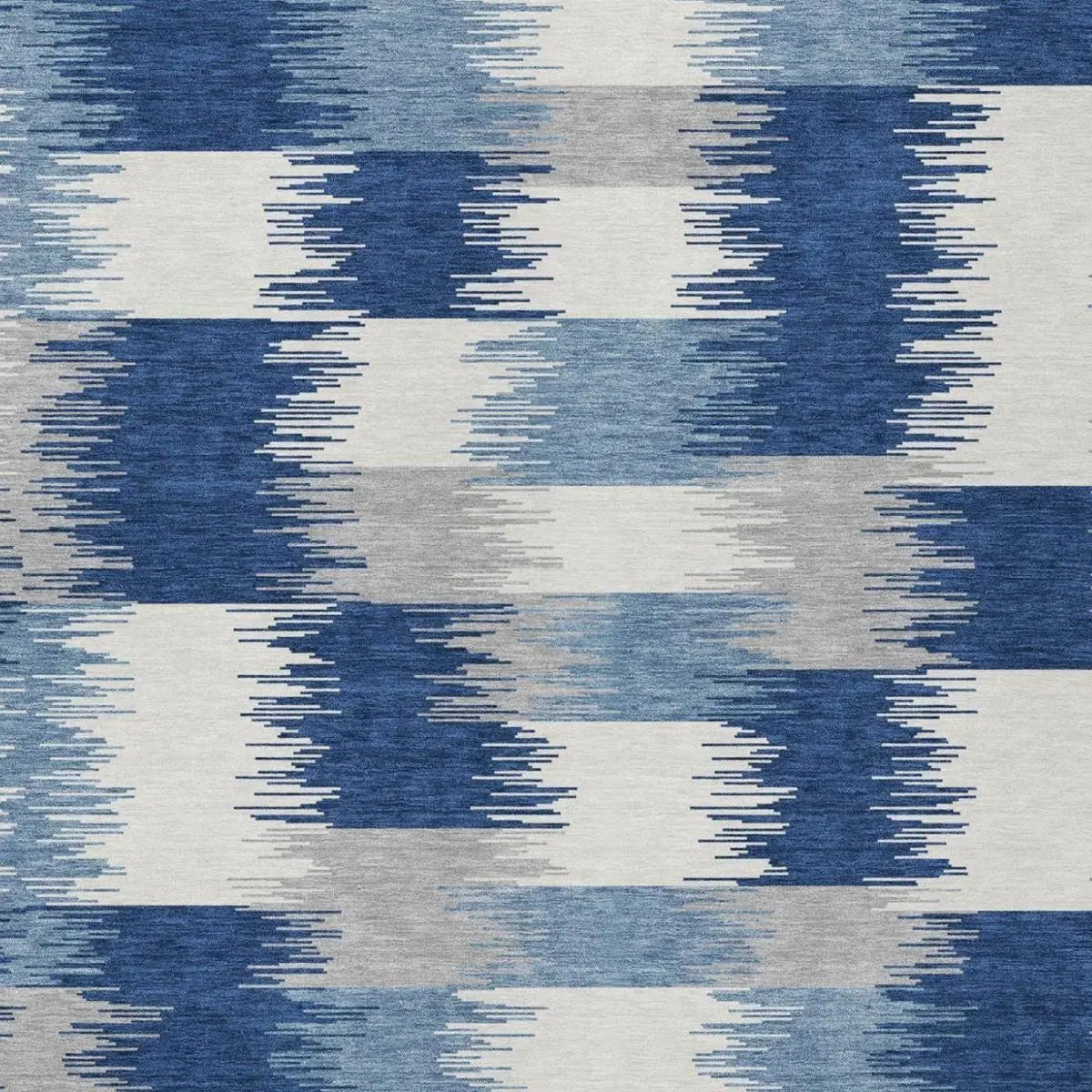 10' X 14' Blue And Ivory Geometric Washable Indoor Outdoor Area Rug Homeroots Outdoor