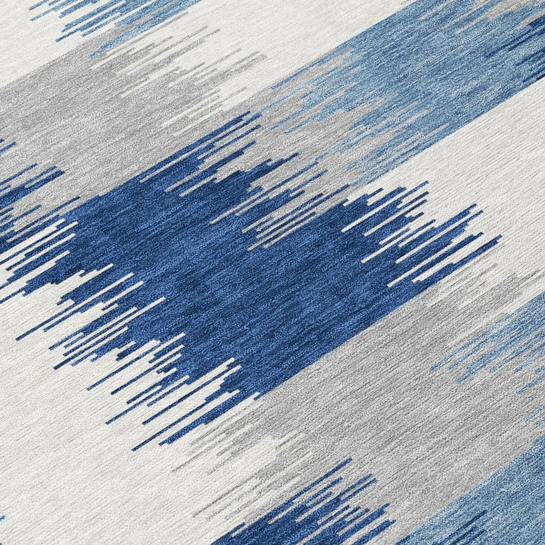 10' X 14' Blue And Ivory Geometric Washable Indoor Outdoor Area Rug Homeroots Outdoor