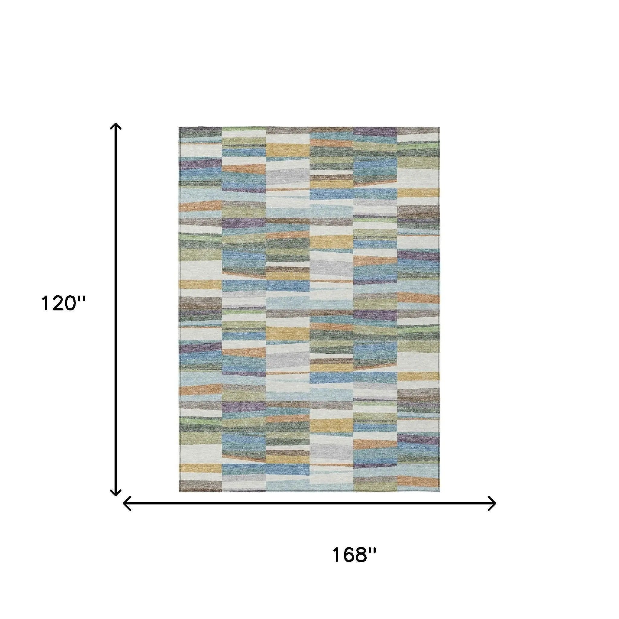 10' X 14' Blue And Ivory Striped Washable Indoor Outdoor Area Rug Homeroots Outdoor
