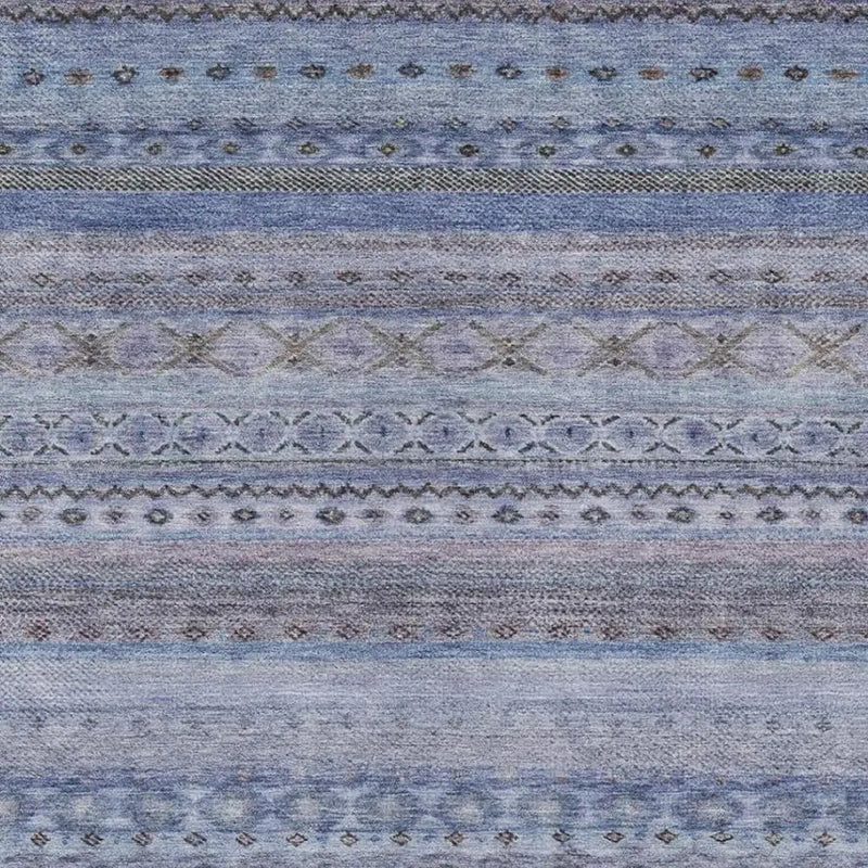 10' X 14' Blue And Lilac Striped Washable Indoor Outdoor Area Rug Homeroots Outdoor