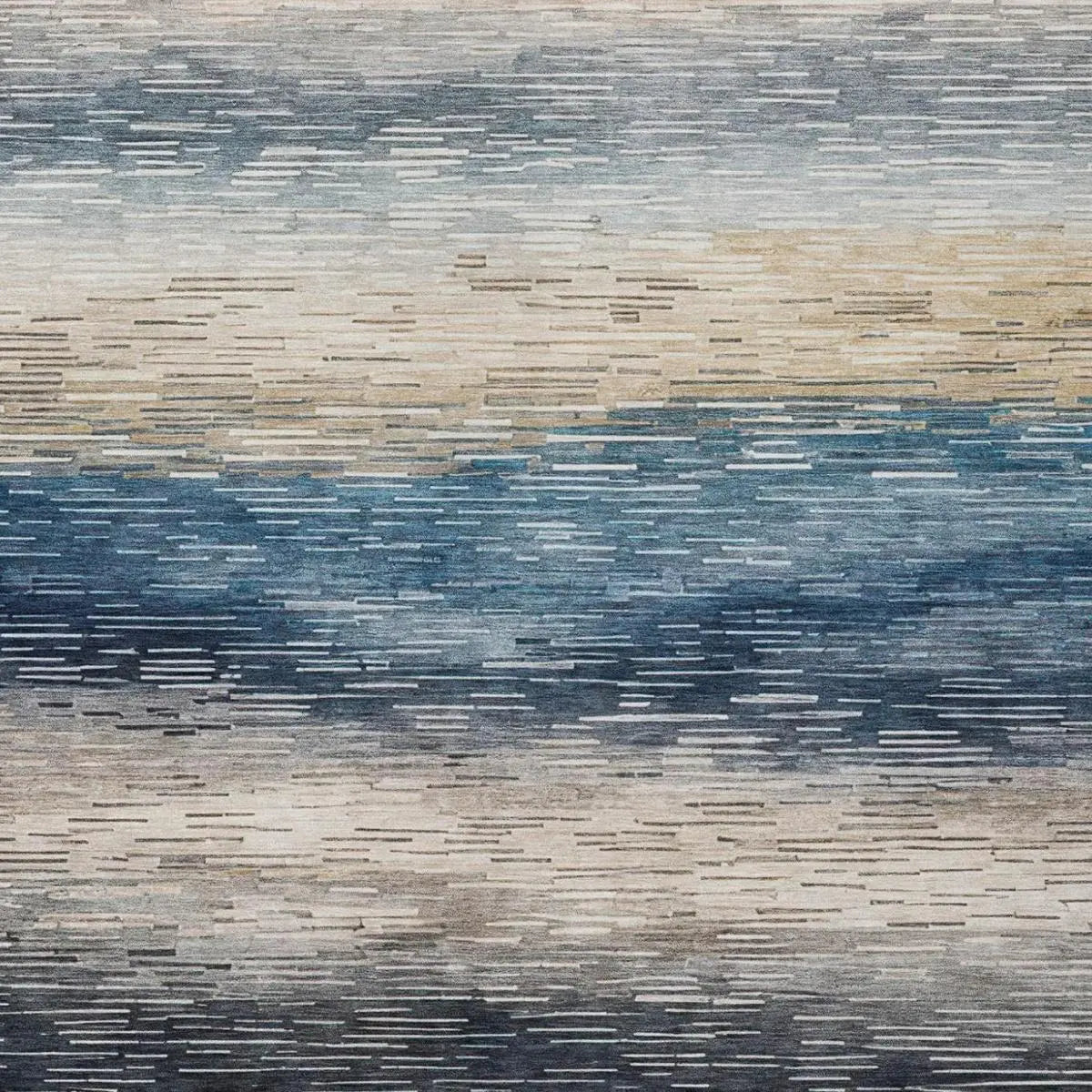 10' X 14' Blue And Linen Striped Washable Indoor Outdoor Area Rug Homeroots Outdoor
