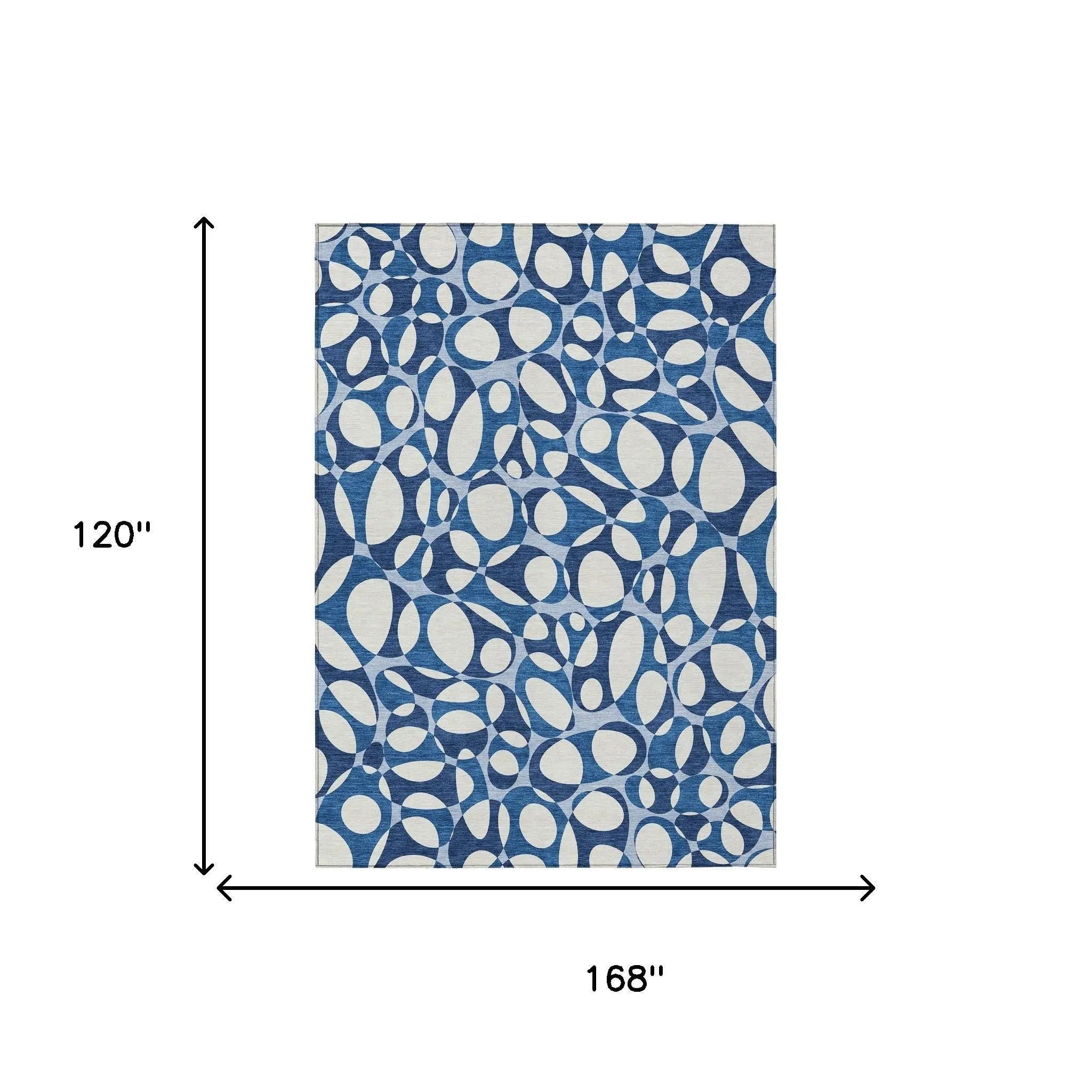 10' X 14' Blue And Navy Blue Abstract Washable Indoor Outdoor Area Rug Homeroots Outdoor