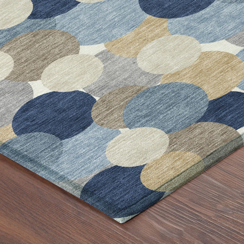 10' X 14' Blue And Navy Blue Geometric Washable Indoor Outdoor Area Rug Homeroots Outdoor