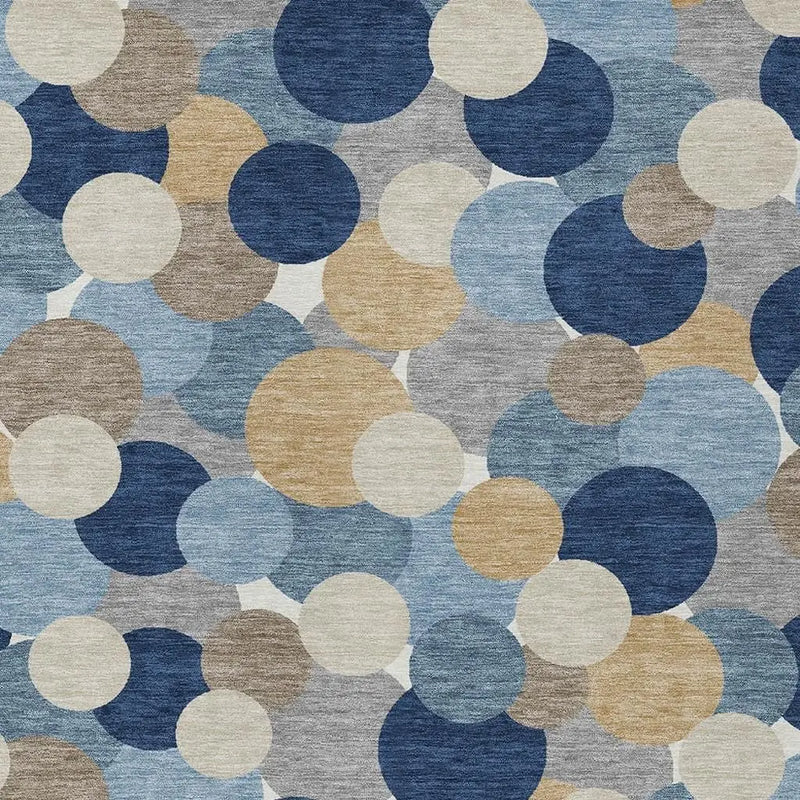 10' X 14' Blue And Navy Blue Geometric Washable Indoor Outdoor Area Rug Homeroots Outdoor