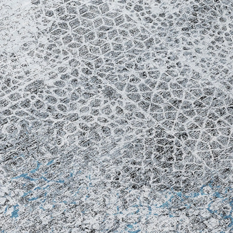 10' X 14' Blue And Pewter Abstract Washable Indoor Outdoor Area Rug Homeroots Outdoor