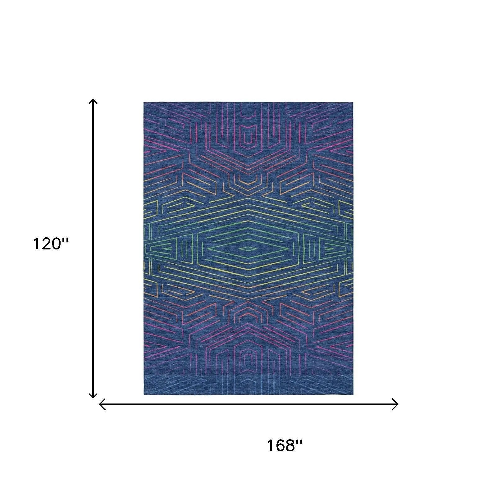 10' X 14' Blue And Purple Geometric Washable Indoor Outdoor Area Rug Homeroots Outdoor