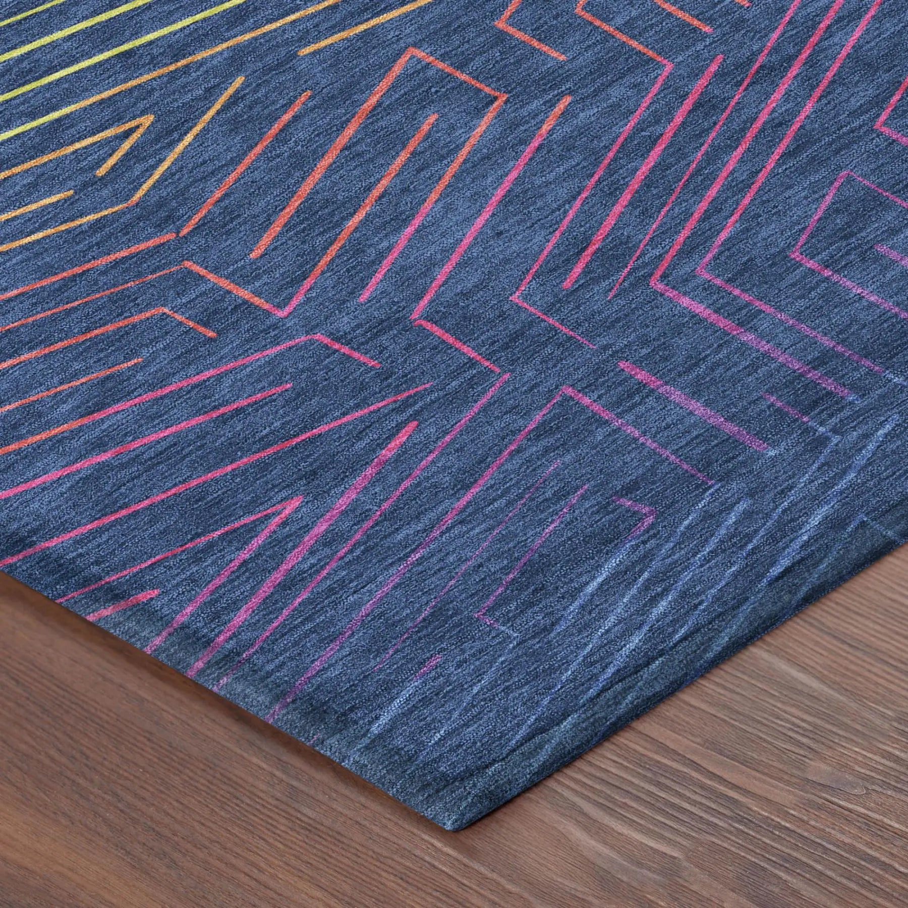 10' X 14' Blue And Purple Geometric Washable Indoor Outdoor Area Rug Homeroots Outdoor