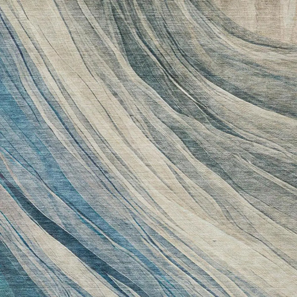 10' X 14' Blue And Silver Abstract Washable Indoor Outdoor Area Rug Homeroots Outdoor