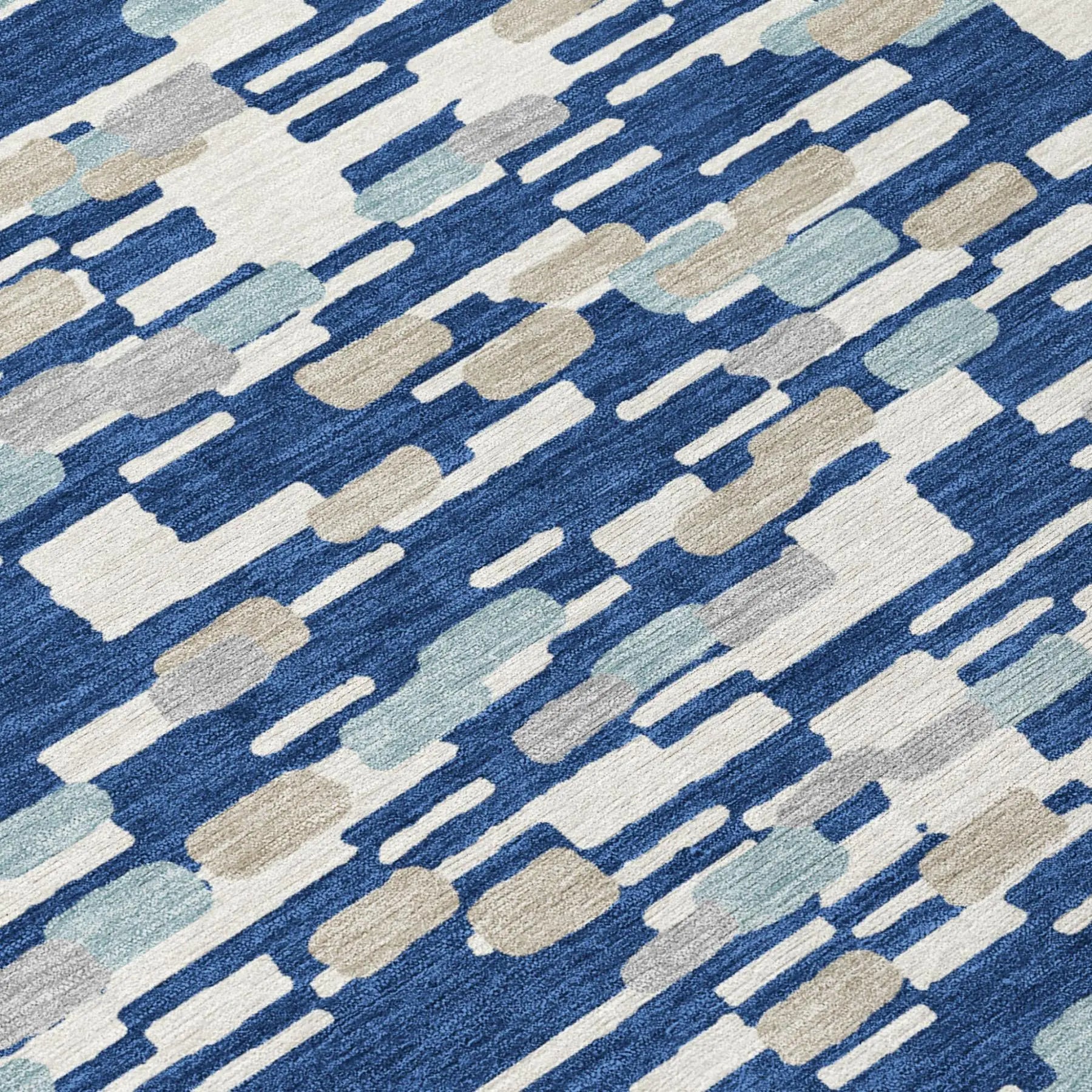 10' X 14' Blue And Silver Geometric Washable Indoor Outdoor Area Rug Homeroots Outdoor