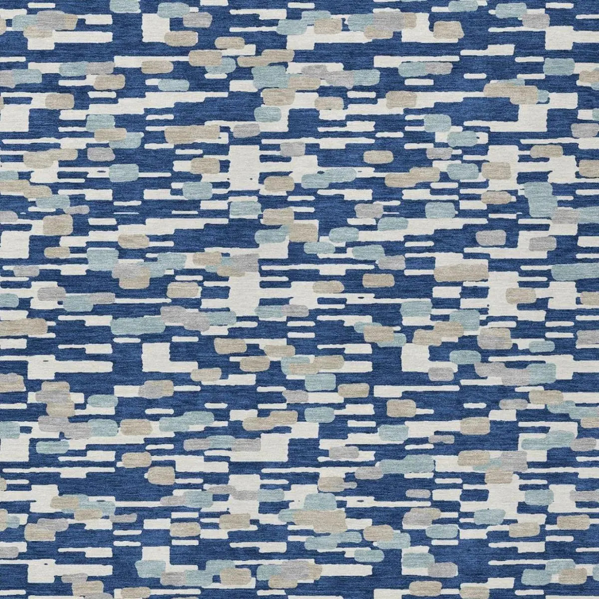 10' X 14' Blue And Silver Geometric Washable Indoor Outdoor Area Rug Homeroots Outdoor