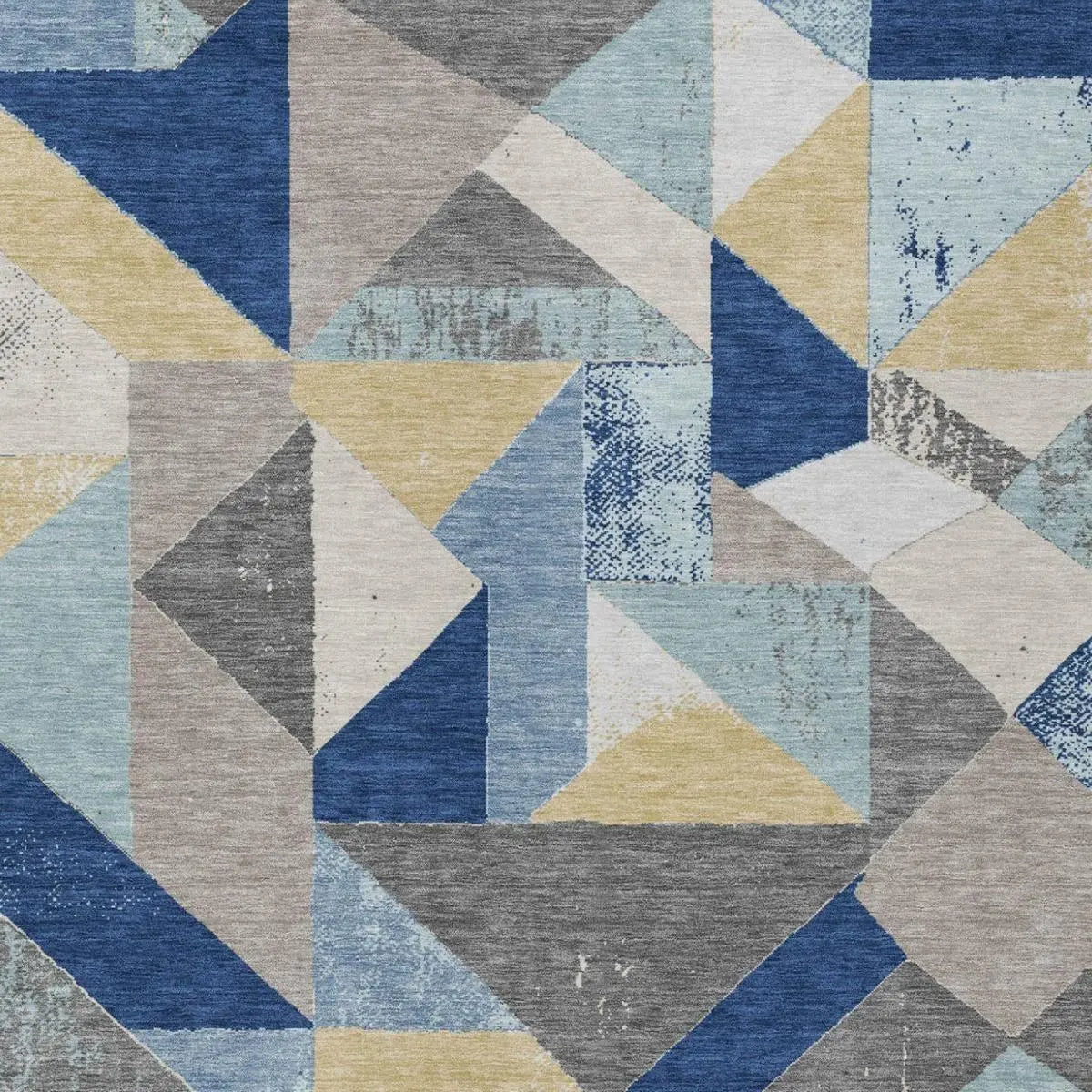 10' X 14' Blue And Silver Geometric Washable Indoor Outdoor Area Rug Homeroots Outdoor