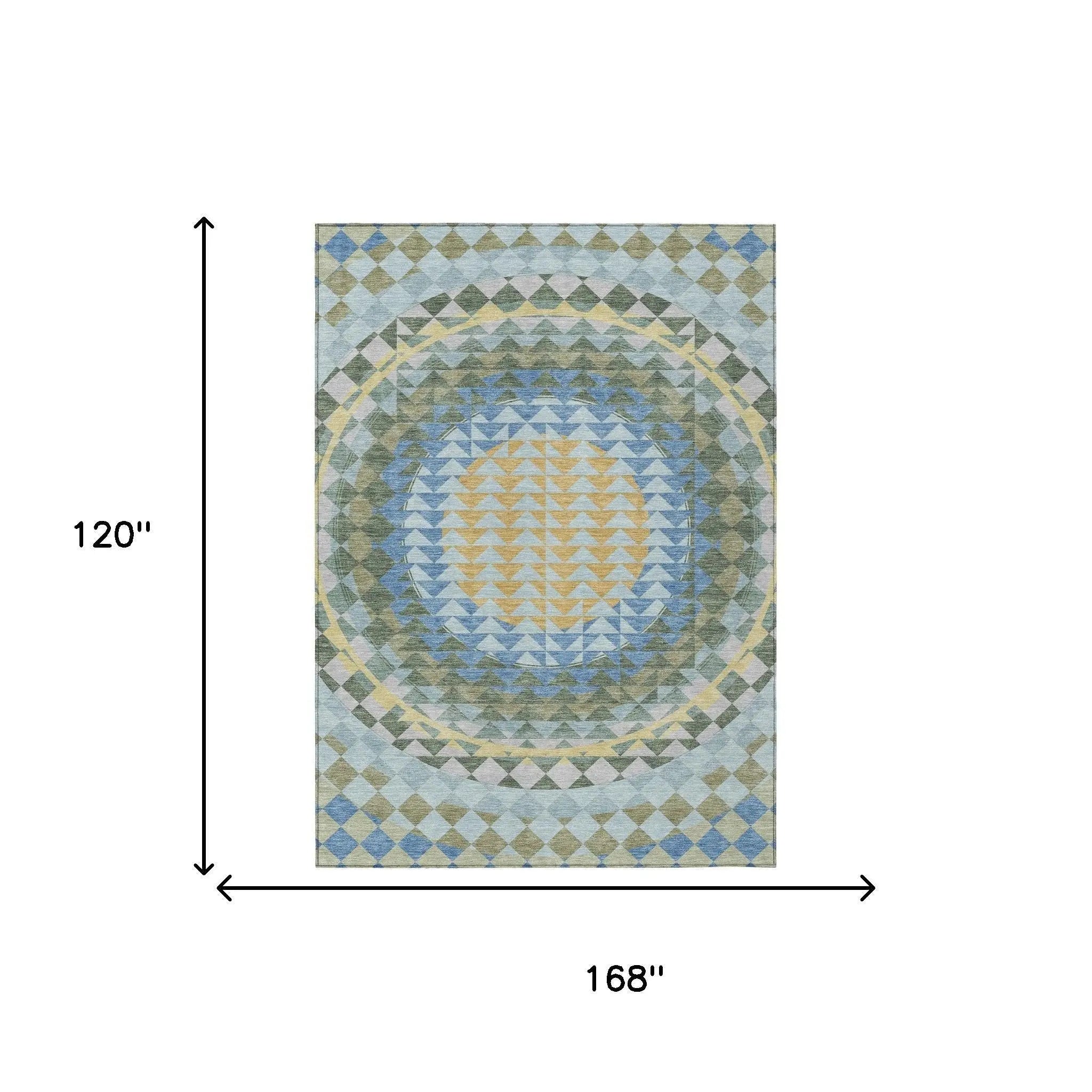 10' X 14' Blue And Silver Geometric Washable Indoor Outdoor Area Rug Homeroots Outdoor