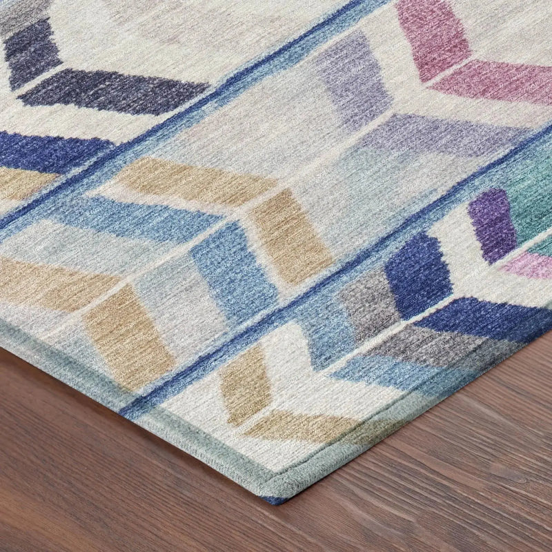 10' X 14' Blue And Silver Tribal Washable Indoor Outdoor Area Rug Homeroots Outdoor