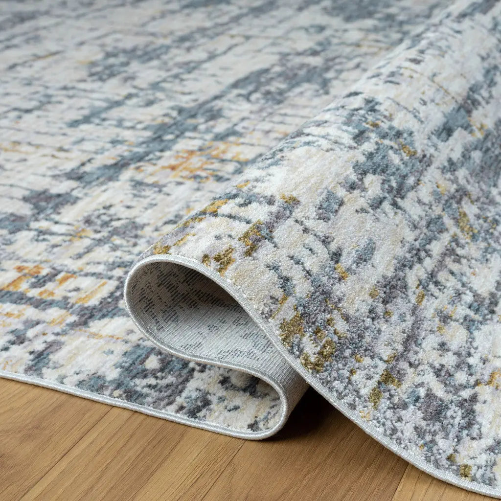 10' X 14' Blue And Taupe Abstract Area Rug Homeroots Home Decor