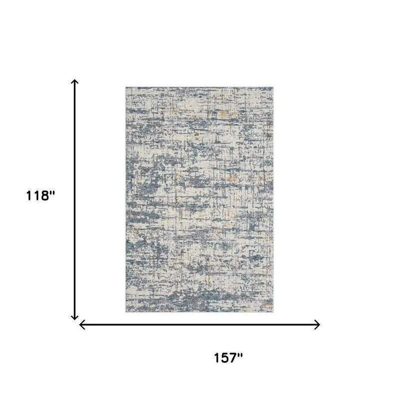 10' X 14' Blue And Taupe Abstract Area Rug Homeroots Home Decor