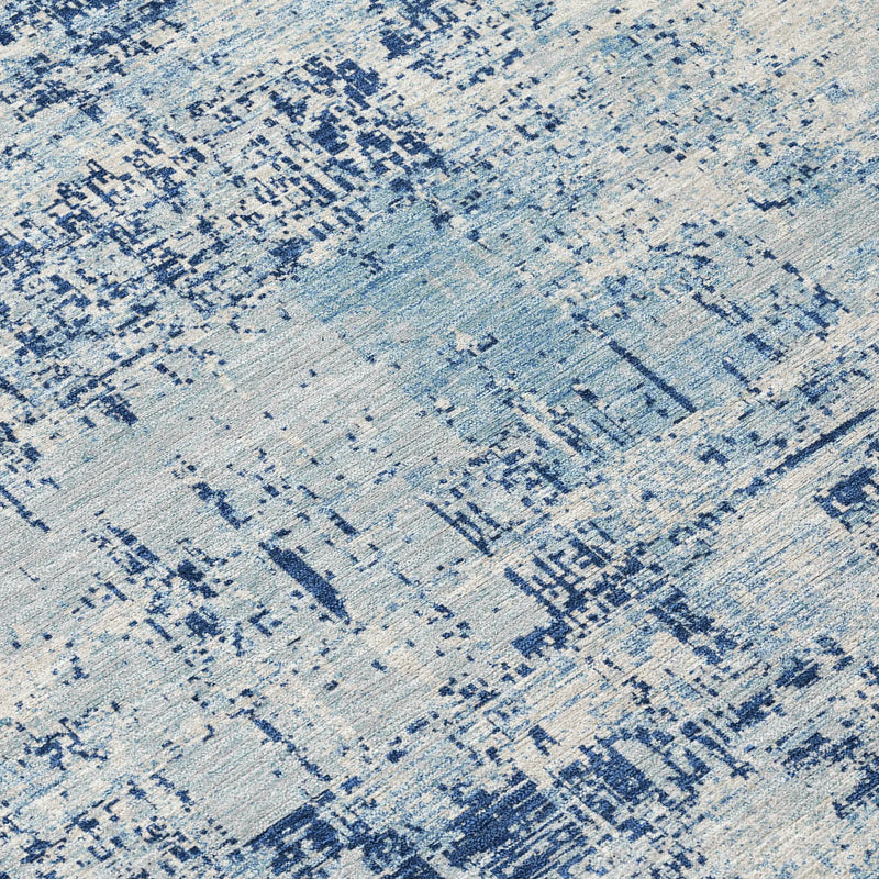 10' X 14' Blue And Wheat Abstract Washable Indoor Outdoor Area Rug Homeroots Outdoor