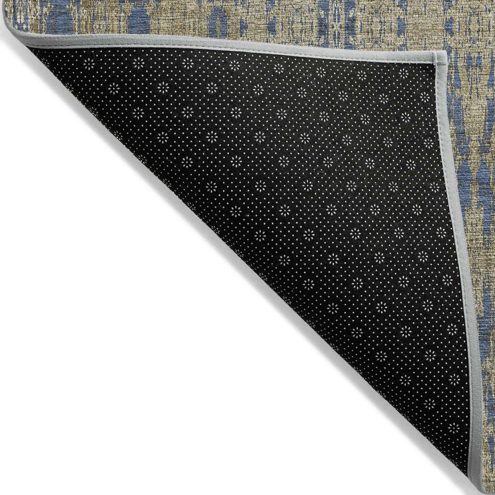 10' X 14' Blue Taupe And Beige Moroccan Washable Indoor Outdoor Area Rug Homeroots Outdoor