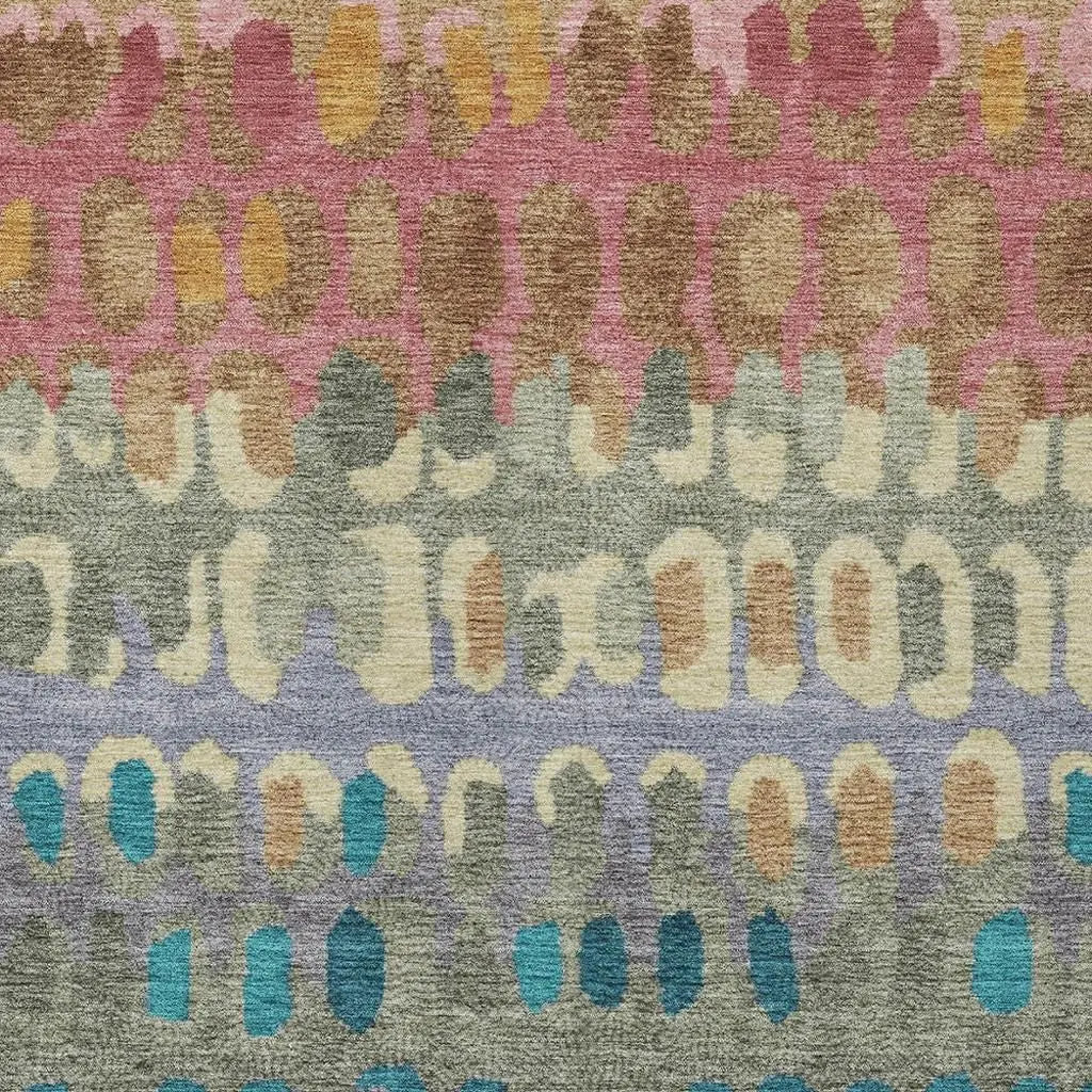 10' X 14' Blush And Copper Geometric Washable Indoor Outdoor Area Rug Homeroots Outdoor