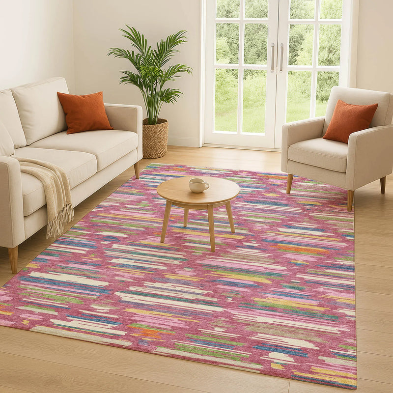 10' X 14' Blush And Ivory Southwestern Washable Indoor Outdoor Area Rug Homeroots Outdoor