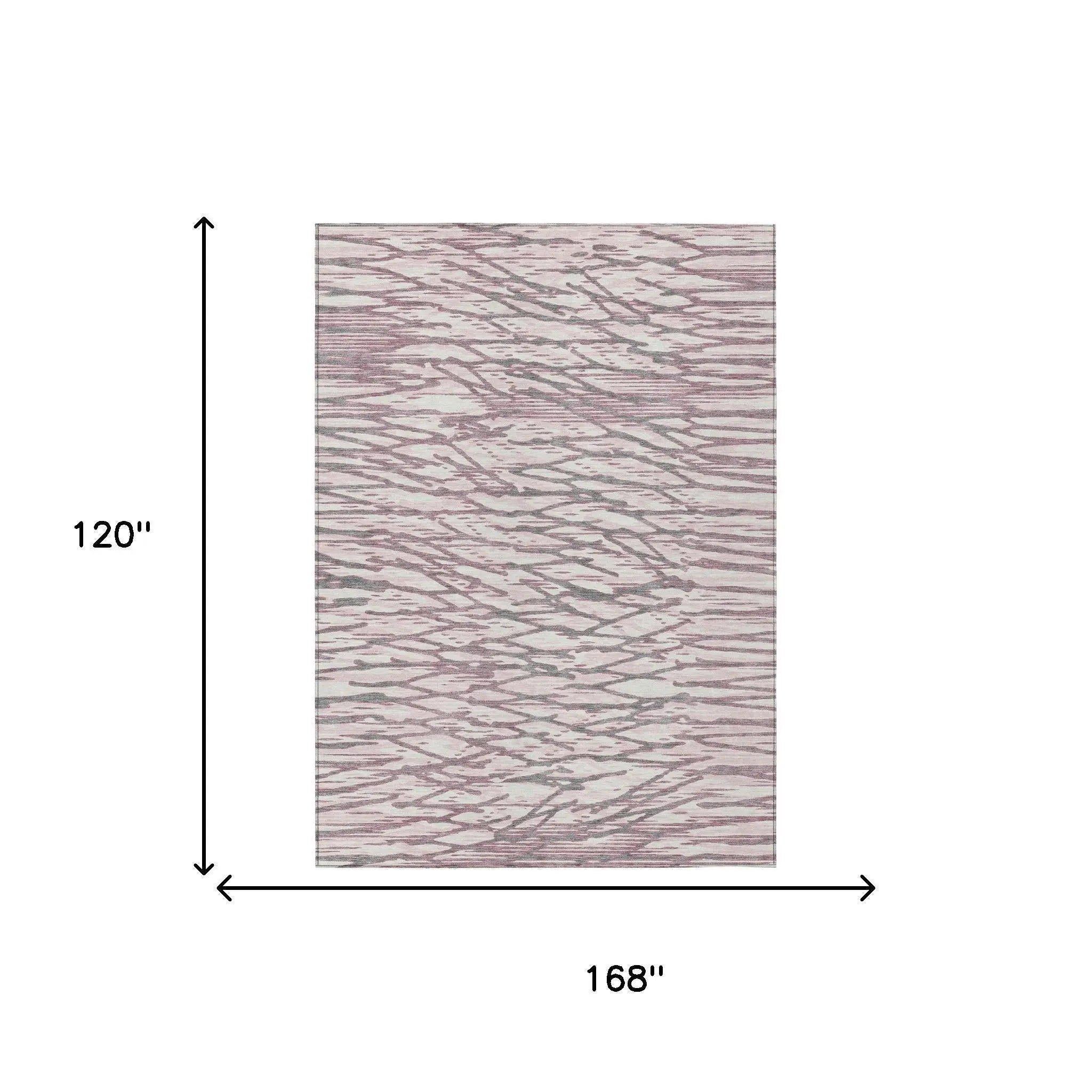 10' X 14' Blush And Pink Abstract Washable Indoor Outdoor Area Rug Homeroots Outdoor