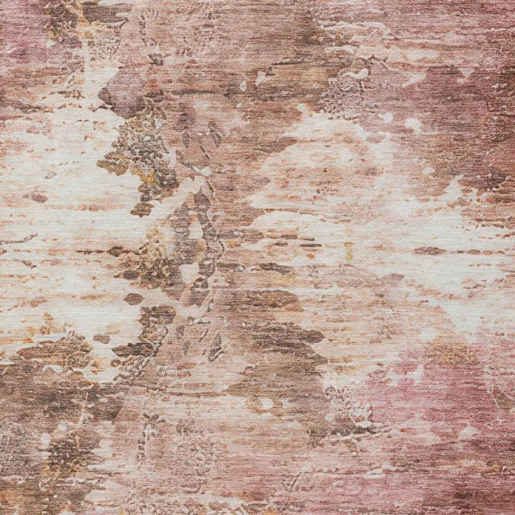 10' X 14' Blush And Pink Abstract Washable Indoor Outdoor Area Rug Homeroots Outdoor