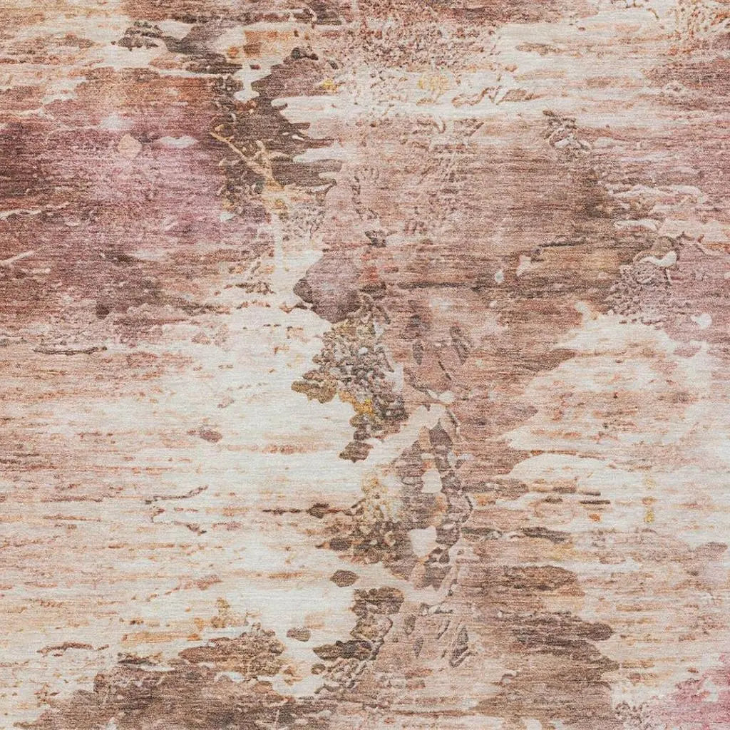 10' X 14' Blush And Pink Abstract Washable Indoor Outdoor Area Rug Homeroots Outdoor