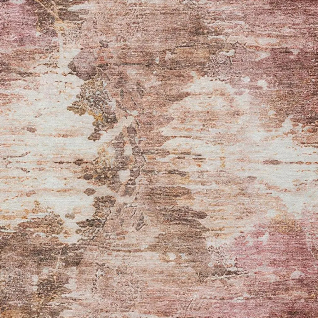 10' X 14' Blush And Pink Abstract Washable Indoor Outdoor Area Rug Homeroots Outdoor