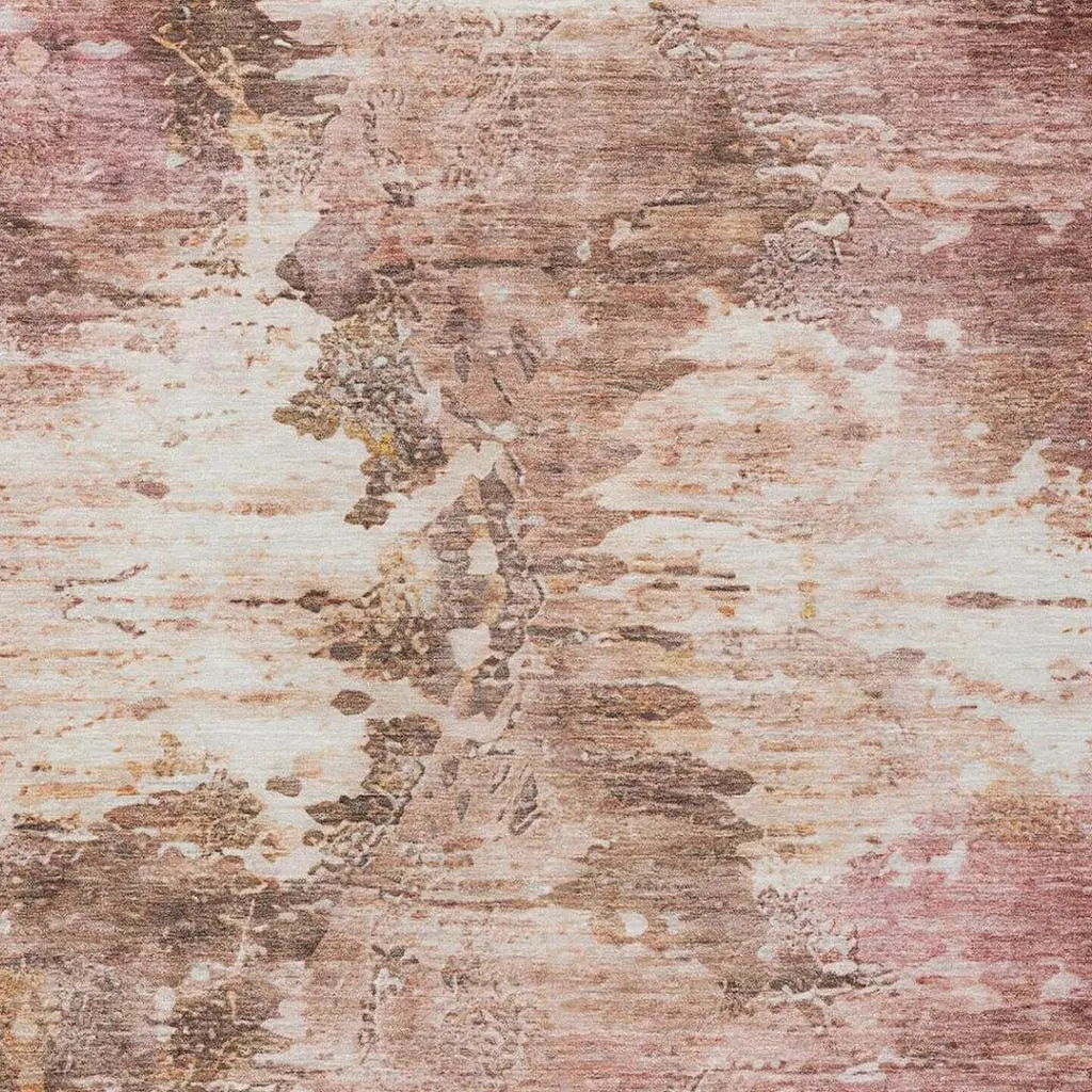 10' X 14' Blush And Pink Abstract Washable Indoor Outdoor Area Rug Homeroots Outdoor